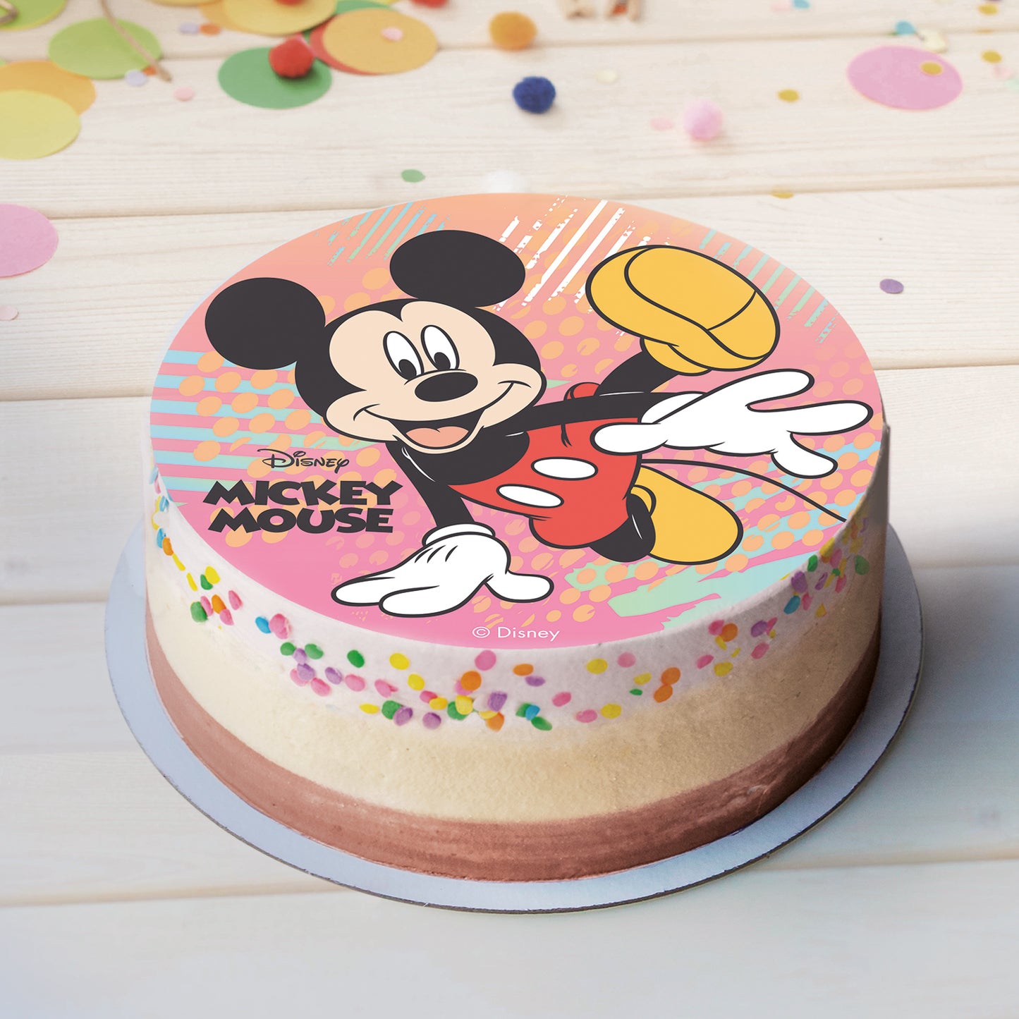 2er Set Mickey Mouse Tortenaufleger & Kerze