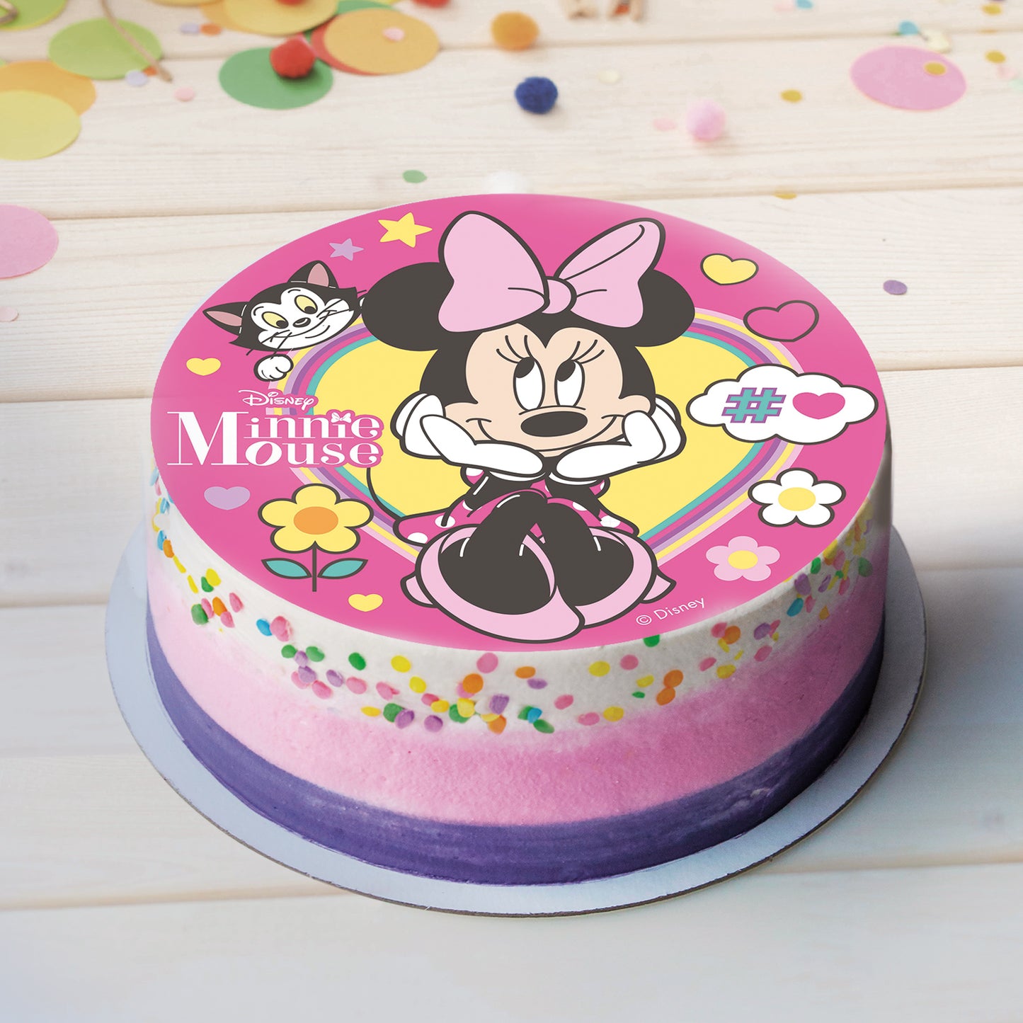 3er Set Minnie Mouse Tortenaufleger, Kerze & Cake Topper