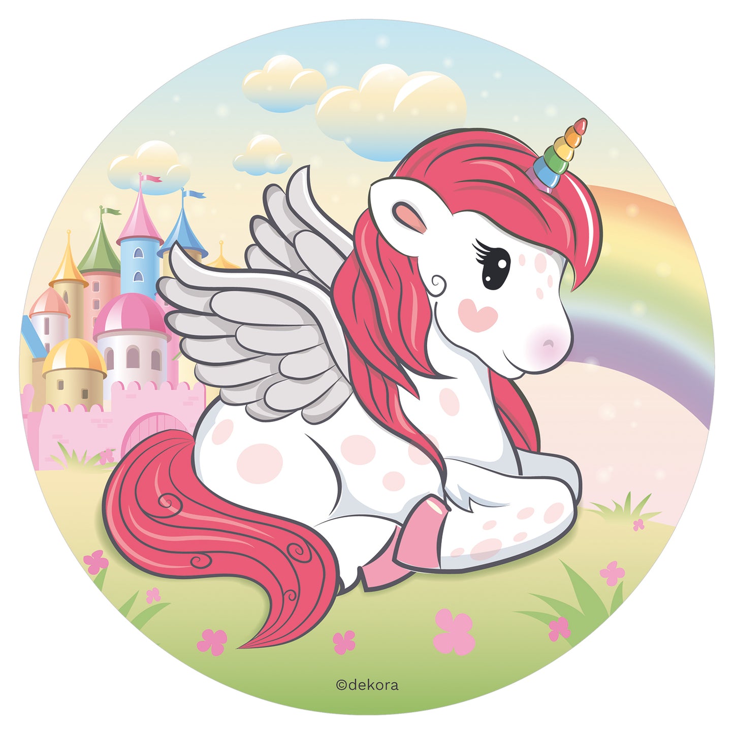 3er Set Einhorn Tortenaufleger, Cake Topper & Streusel