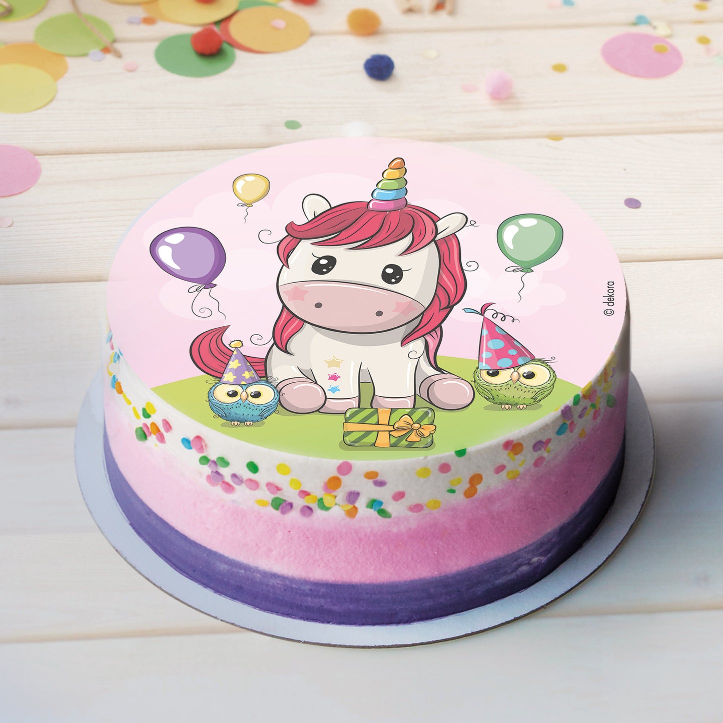 2er Set Baby Einhorn Tortenaufleger & Cake Topper