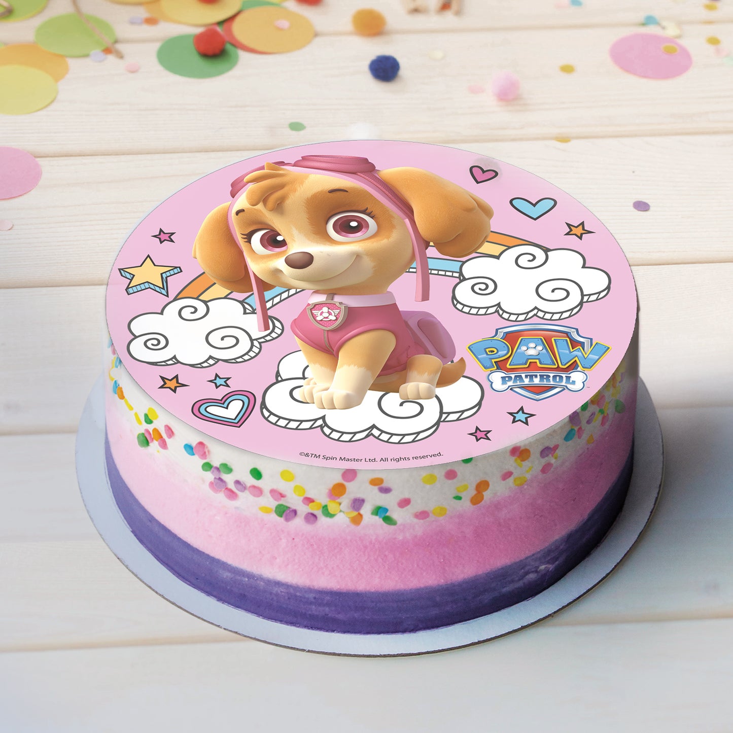 2er Set Paw Patrol Skye Tortenaufleger & Kerzen