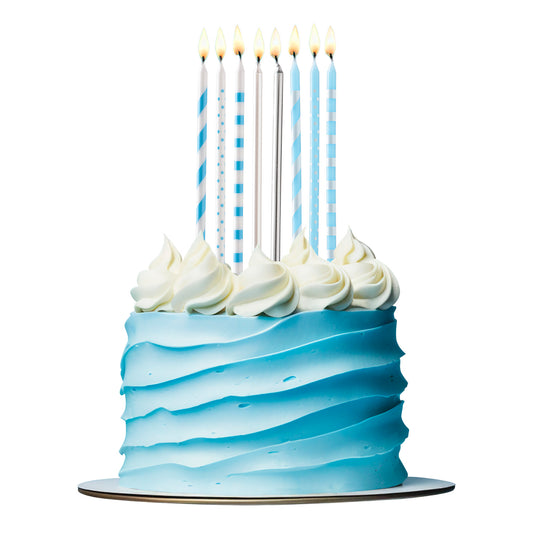 Blaue Kerzen Babyshower