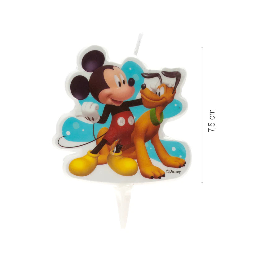 2er Set Mickey Mouse Tortenaufleger & Kerze