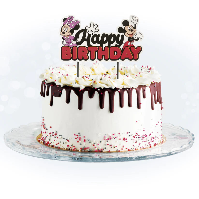 3er Set Minnie Mouse Tortenaufleger, Kerze & Cake Topper