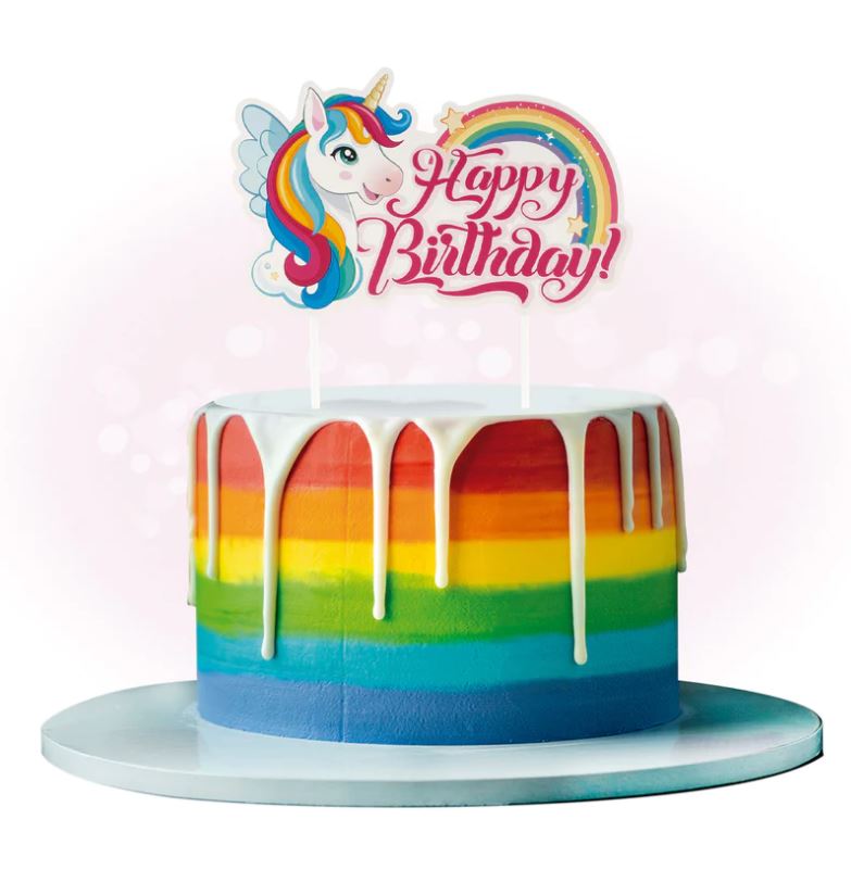 2er Set Baby Einhorn Tortenaufleger & Cake Topper
