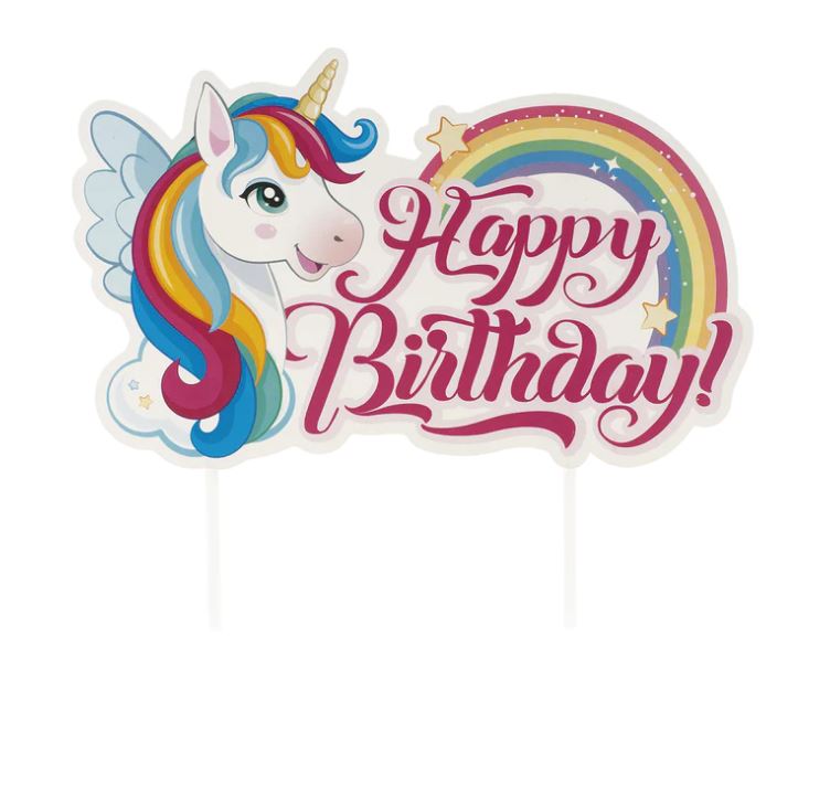 2er Set Baby Einhorn Tortenaufleger & Cake Topper