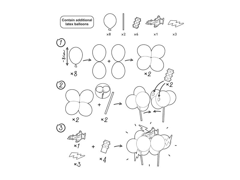 Ballon Cake Topper Flugzeug