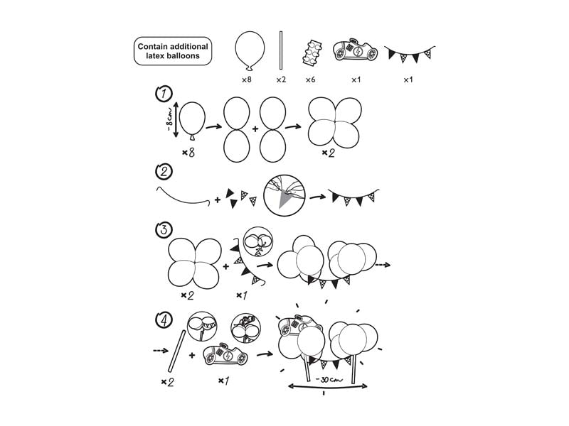 Ballon Cake Topper Auto