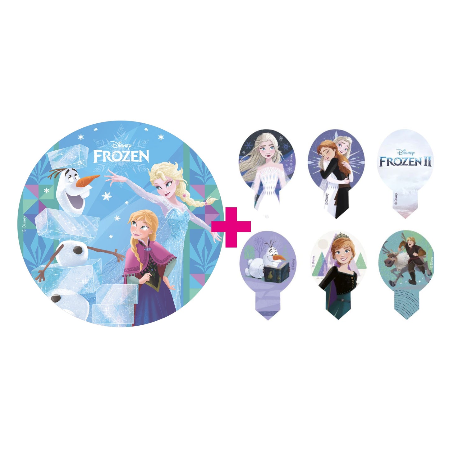 2er Set Frozen Tortenaufleger & Muffinaufstecker