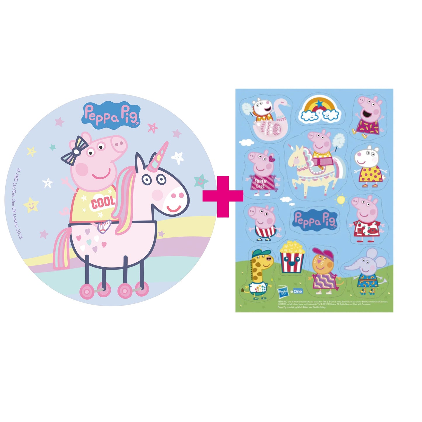 2er Set Peppa Pig Tortenaufleger & Muffinaufleger