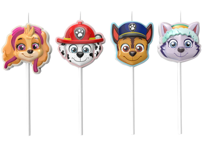 2er Set Paw Patrol Skye Tortenaufleger & Kerzen