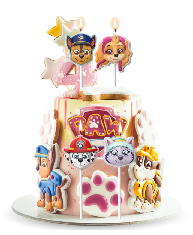2er Set Paw Patrol Skye Tortenaufleger & Kerzen