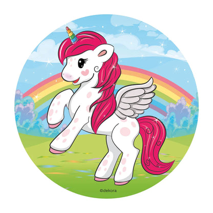 3er Set Einhorn Tortenaufleger, Streusel & Cake Topper