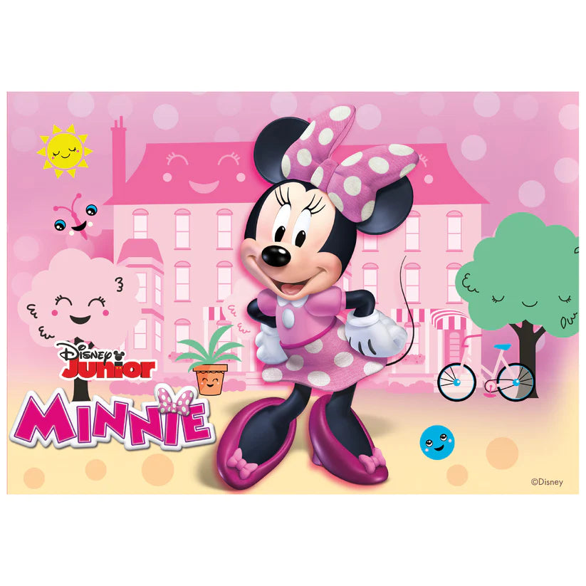 2er Set Minnie Mouse Tortenaufleger 14,8x21cm & Kerze