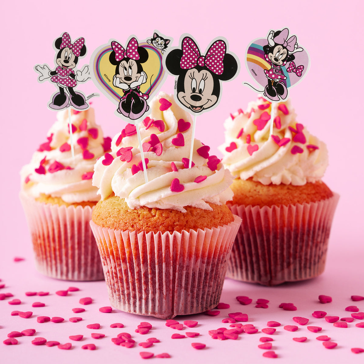 Kuchendeko 2er Set Tortenaufsatz „Mine Mouse“ – 2 Große Goldglitzernde Kuchenstecker (15,2 X 7,6 Cm) – Wiederverwendbare Party-Deko Für Geburtstage