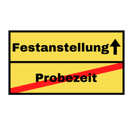 Tortenaufleger Probezeit/Festanstellung eckig