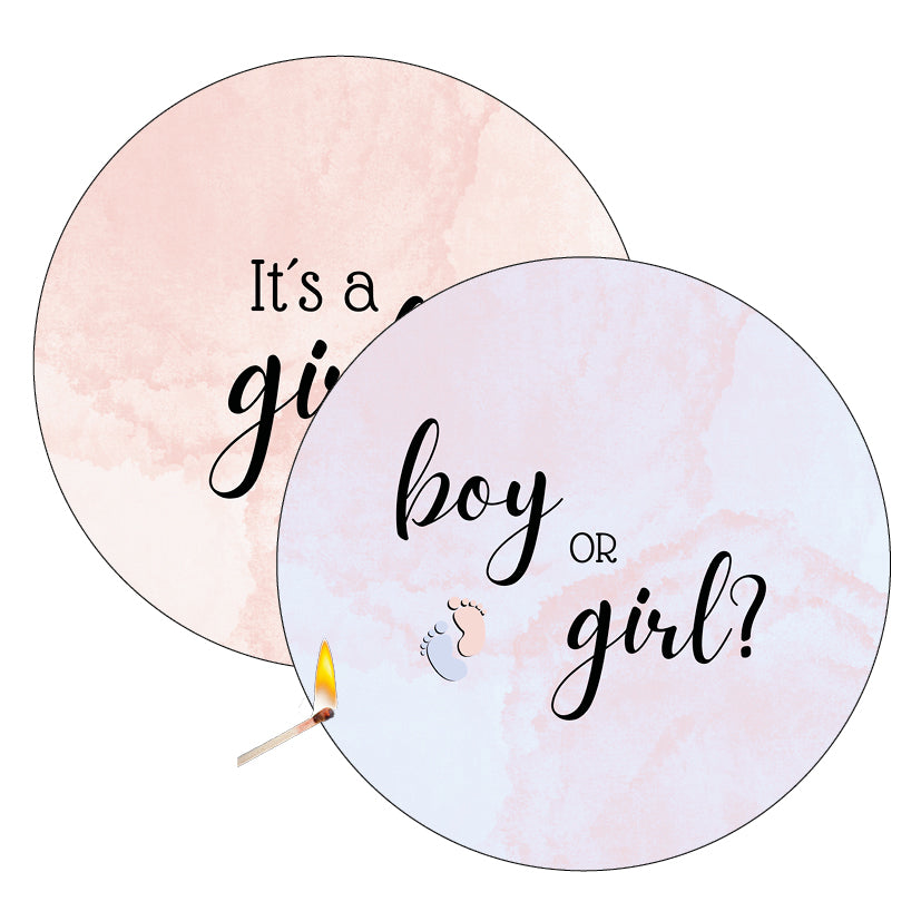 Burnaway Cake Set - Tortenaufleger Gender Reveal