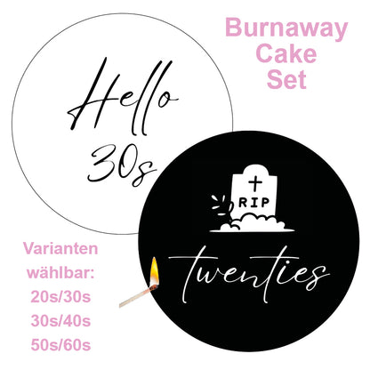 Burnaway Cake Set - Tortenaufleger Happy Birthday, Geburtstag
