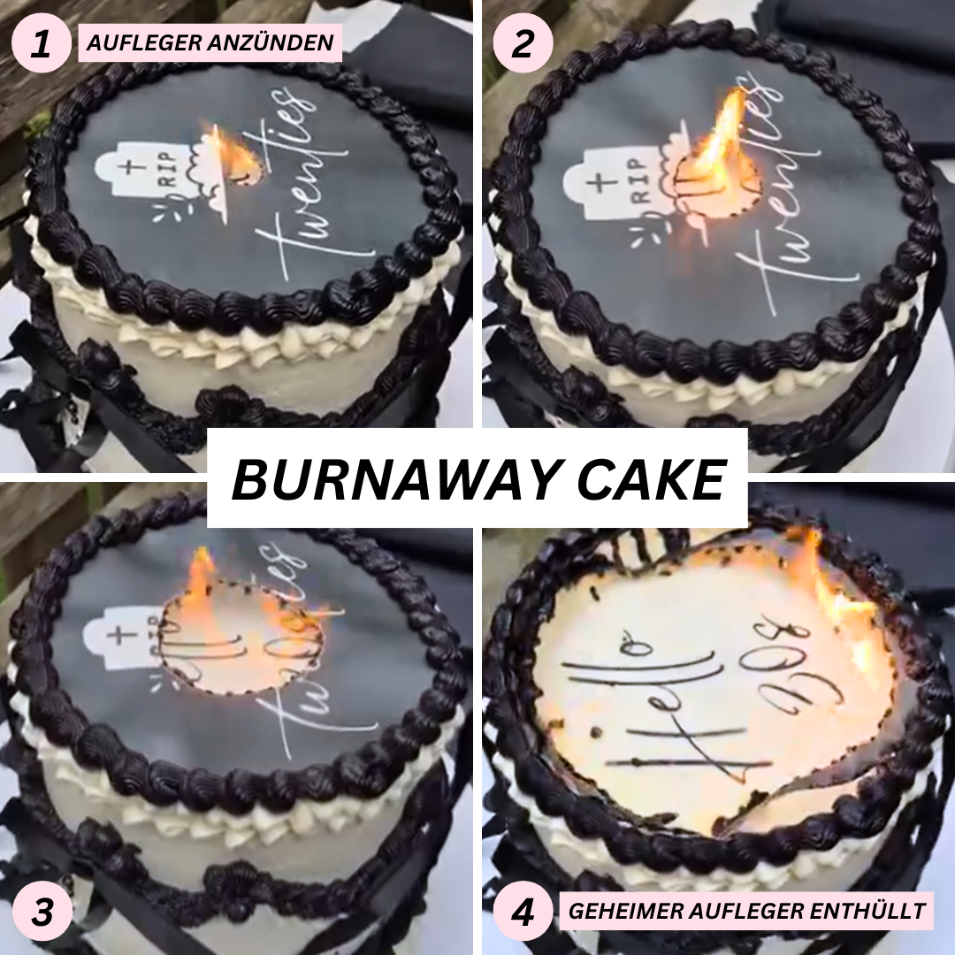 Burnaway Cake Set - Tortenaufleger Happy Birthday, Geburtstag