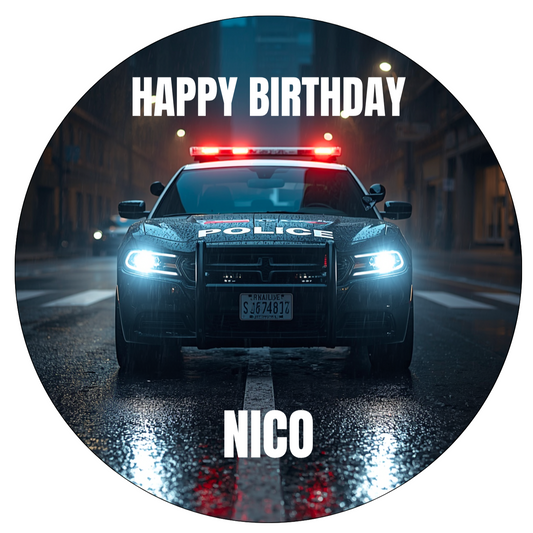 Tortenaufleger Geburtstag Polizeiauto