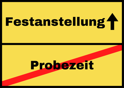 Tortenaufleger Probezeit/Festanstellung rund oder eckig