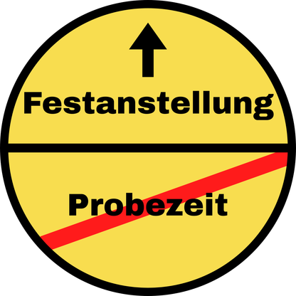 Tortenaufleger Probezeit/Festanstellung rund