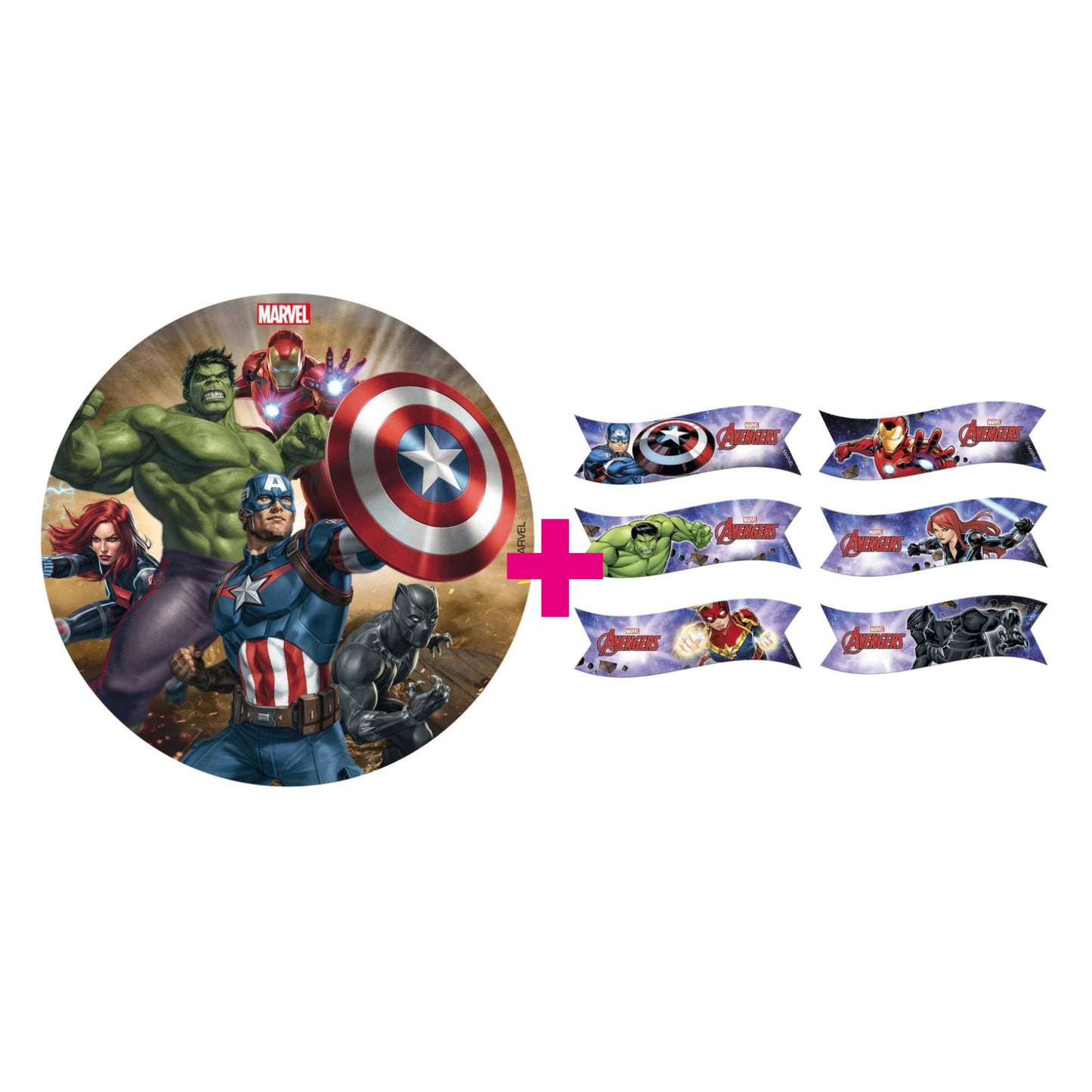 2er Set Avengers Tortenaufleger & Tortenflaggen