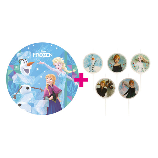 2er Set Frozen Tortenaufleger & Kerzen