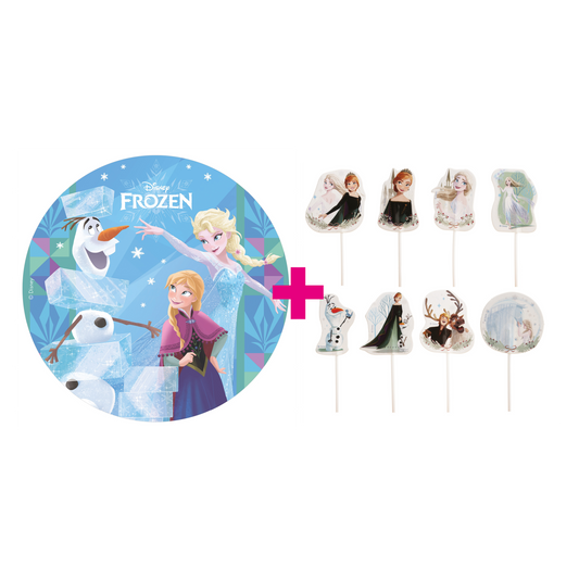 2er Set Frozen Tortenaufleger & Kuchen- und Muffinaufstecker