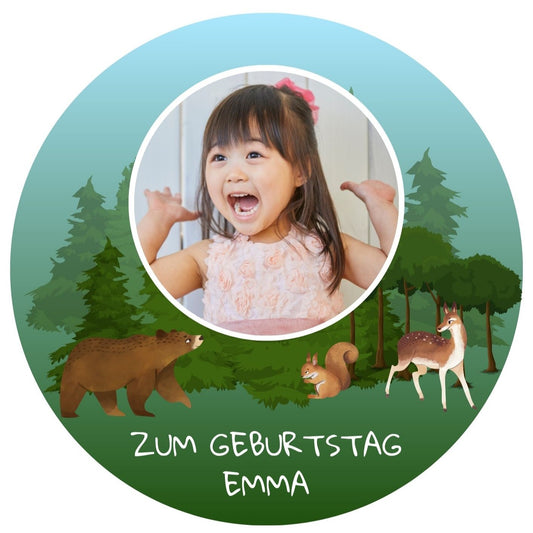 Tortenaufleger Geburtstag Wald