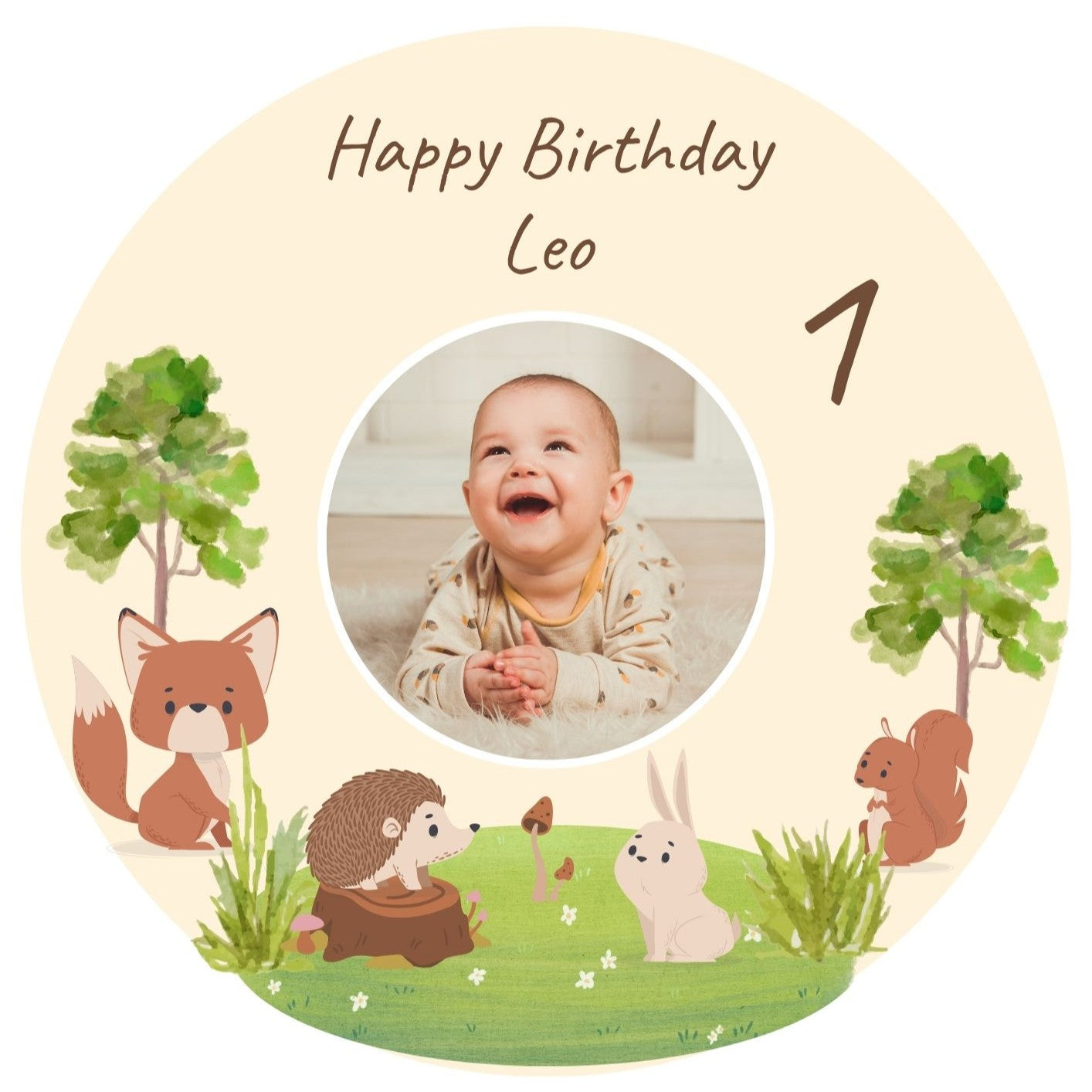 Tortenaufleger Geburtstag Wald