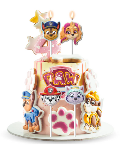2er Set Paw Patrol Skye Tortenaufleger & Kerzen